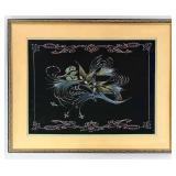 Framed Spencerian calligraphy penwork