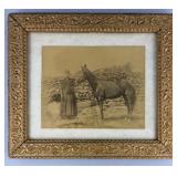 Early 20th C. Sepia-Toned Equestrian Photograph