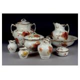 Antique 7PC American Pottery Washstand Set 19th C.