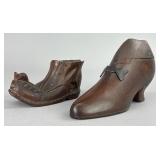 Antique Hand-Carved Wooden Shoe Figurines