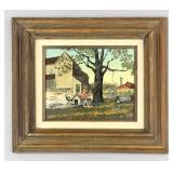 H. Hargrove (IT/AM b. 1941) Serigraph of Boy & Dog
