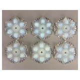 Set of Six Pressed Glass Curtain Tie-Backs