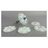 Opalescent Pressed Glass Curtain Tie-Backs