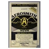 1975 Lansing MICH. Aerosmith & Rush Concert Poster