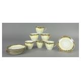 6 Thï¿½odore Haviland Chenonceaux Teacup & Saucers