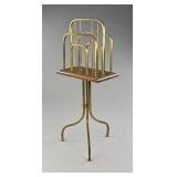 Antique Edwardian Oak & Brass Revolving Book Stand