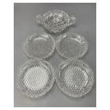 Glass Serving Set with Diamond Pattern