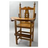 Wooden High Chair with Backrest
