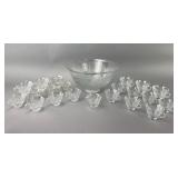 Clear Glass Punch Bowl Set