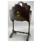 Wooden Magazine Rack with Ship Motif
