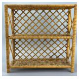 Wicker Shelf Unit with Lattice Design
