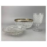 Glass Bowl, Dish, and Goblet Set