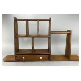 Wooden Wall Shelf with Drawer