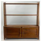 Wooden Shelving Unit with Louvered Doors