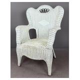 Victorian Style White Wicker Armchair