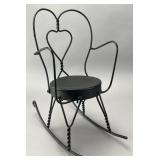 Metal Rocking Chair with Heart Back
