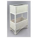 Two-Tier Wicker Plant Stand with Metal Liner