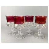 Pressed Glass Goblets, Ruby Red Bowls