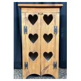 Wooden Cabinet with Heart Cutouts