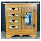 Folk Art Wooden Cabinet