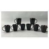 Gibson Home Black & Purple Ceramic Mugs 8pcs Set