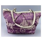 Coach Fabric Handbag with Leather Trim
