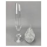 Clear Glass Flute and Container