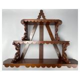 Wooden Wall Shelf with Scrollwork
