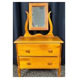 Wooden Dresser with Mirror