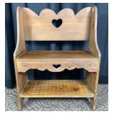 Wooden Shelf Unit with Heart Cutouts