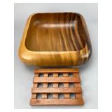Monkeypod Wooden Bowl and Trivet Set