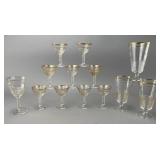 Clear Glass Stemware Set with Gold Rim