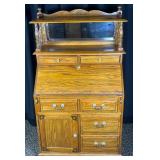Oak Secretary Desk with Mirror