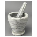 Gray Marble Mortar and Pestle Set