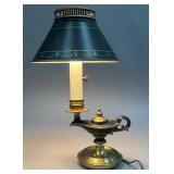 Brass Oil Lamp-Style Table Lamp