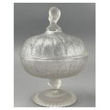 Frosted Glass Compote with Lid