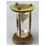 Wooden Hourglass with Sun Face
