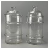 Pair of Clear Glass Apothecary Jars