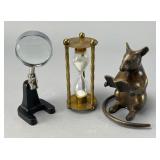 Bronze Mouse Figurine and Decorative Items