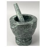 Green Marble Mortar and Pestle Set