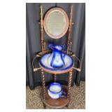 Victorian Washstand with Ironstone Set