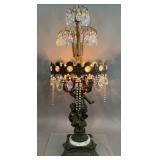 Ornate Metal and Crystal Lamp