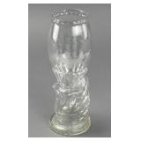 Etched Glass Vase with Ship Design