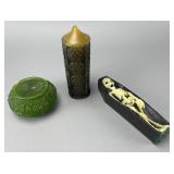 Assortment of Decorative Wax Candles