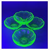 Federal Glass Uranium Sorbet Bowls, Set of 4