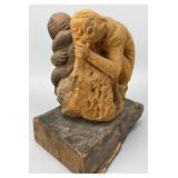 Sculptural Sandstone Form of Two Monkeys