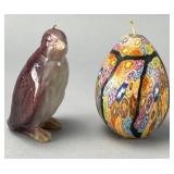 Grouping of Two Decorative Wax Candles