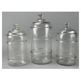 Set of Three Glass Apothecary Jars