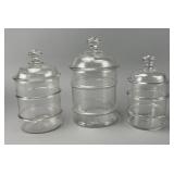 Set of Three Glass Apothecary Jars