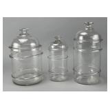 Set of Three Glass Apothecary Jars